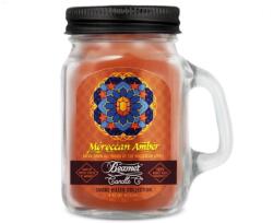 Beamer Candle Smoke Killer illatgyertya üvegedényben, füllel és fém kupakkal - Moroccan Amber - kicsi (BC-7423)