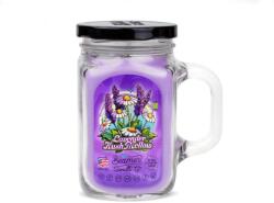 Beamer Candle Smoke Killer illatgyertya üvegedényben, füllel és fém kupakkal - Lavender Kush Mellow - nagy (BC-7397)