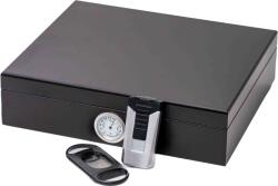 Padonio Humidorshop Cigarset szivaros ajándék szett - 30 szálas humidorral, szivarvágóval és szivargyújtóval (HS-WINTER-SET-2025-3)