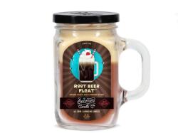 Beamer Candle Smoke Killer illatgyertya üvegedényben, füllel és fém kupakkal - Root Beer Float - nagy (BC-7369)