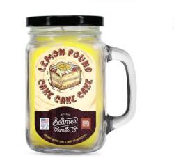 Beamer Candle Smoke Killer illatgyertya üvegedényben, füllel és fém kupakkal - Lemon Pound Cake - nagy (BC-7374)