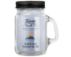 Beamer Candle Smoke Killer illatgyertya üvegedényben, füllel és fém kupakkal - Black Lava - Hawaiian Sea Salt - kicsi (BC-7437)