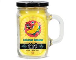 Beamer Candle Smoke Killer illatgyertya üvegedényben, füllel és fém kupakkal - CoCanna Banana - nagy (BC-7366)