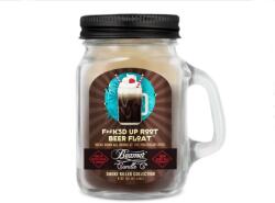 Beamer Candle Smoke Killer illatgyertya üvegedényben, füllel és fém kupakkal - Root Beer Float - kicsi (BC-7416)