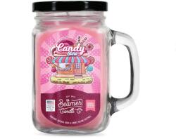 Beamer Candle Smoke Killer illatgyertya üvegedényben, füllel és fém kupakkal - Candy Store - nagy (BC-7362)