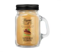 Beamer Candle Smoke Killer illatgyertya üvegedényben, füllel és fém kupakkal - Super High Pecan Pie - kicsi (BC-7445)