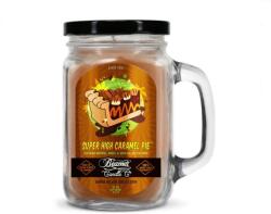 Beamer Candle Smoke Killer illatgyertya üvegedényben, füllel és fém kupakkal - Super High Caramel Pies - nagy (BC-7388)
