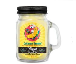 Beamer Candle Smoke Killer illatgyertya üvegedényben, füllel és fém kupakkal - CoCanna Banana - kicsi (BC-7414)