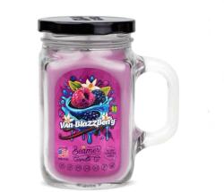 Beamer Candle Smoke Killer illatgyertya üvegedényben, füllel és fém kupakkal - Van-BlazzBerry - nagy (BC-7401)