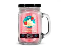 Beamer Candle Smoke Killer illatgyertya üvegedényben, füllel és fém kupakkal - Whipped Strawdazzlez N’ Cream - nagy (BC-7390)