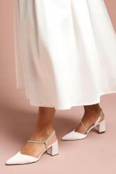 Coast Fehér Bújós Szatén Magassarkú Cipőhegyes Orral Coast 39 (BCC11603)