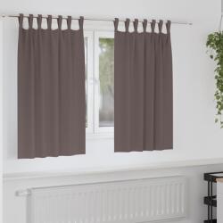 vidaXL Fekete Függöny Gyűrűkkel 2 pcs Sötét Barna 140 x 140 cm (4107553)