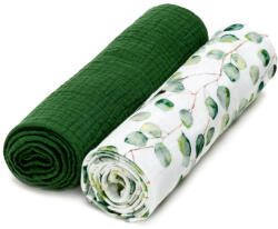 T-TOMI prémium minőségű BIO muszlin textil pelenka, Eukaliptusz, 2db