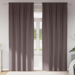 vidaXL Fekete Függöny Gyűrűkkel 2 pcs Sötét Barna 225 x 140 cm (4107445)