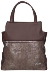Karen sötétbarna erezett rostbőr női kézi / hátitáska 9549 fabiana