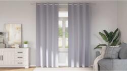 vidaXL Fekete Függöny Gyűrűkkel 2 pcs Fém Szürke 260 x 140 cm (4107362)