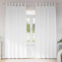 vidaXL Fekete Függöny Gyűrűkkel 2 pcs Tiszta Fehér 225 x 140 cm (4107605)