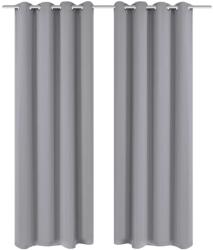 vidaXL 2 db szürke sötétítőfüggöny fém fűzőlyukakkal 135 x 175 cm (132202)
