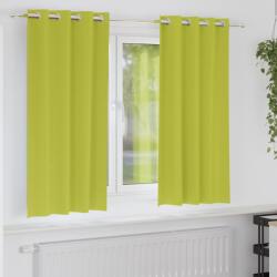 vidaXL Fekete Függöny Gyűrűkkel 2 pcs Zöld 175 x 140 cm Poliészter (4107389)