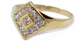 Ékszershop Köves sárga arany szögletes gyűrű (1330841)