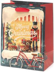 Legami ajándéktasak (M 19x25x11, 5 cm), karácsonyi kirakat biciklivel (GB0574)