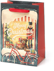 Legami ajándéktasak (S 10x15x6, 5 cm), karácsonyi kirakat biciklivel (GB0570)