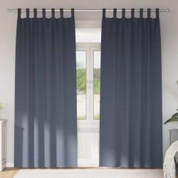 vidaXL Fekete Függöny Gyűrűkkel 2 pcs Antracit 245 x 140 cm Poliészter (4107561)
