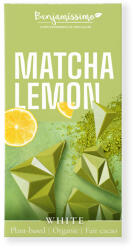 Bio Benjamin bio vegán fehér csokoládé matcha tea és citrom hozzáadott cukor nélkül édesítőszerrel 60 g