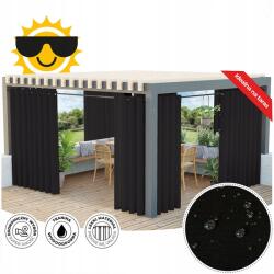 Markizeta Kész függöny karikákkal, Vízálló Gardenia 140x220 cm fekete (TD0025/ZGP/039/140220/1)