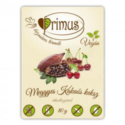 Primus vegán meggyes-kakaós keksz 80 g - vitalora