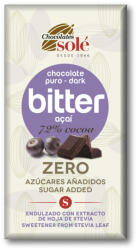 Sole zero étcsokoládé 72% keto acai bogyóval 100 g - vitalora