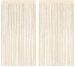 vidaXL 2 db krémszínű zsinórfüggöny 100 x 250 cm (132402)