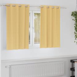 vidaXL Fekete Függöny Gyűrűkkel 2 pcs Bézs 140 x 140 cm Poliészter (4107313)