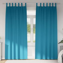 vidaXL Fekete Függöny Gyűrűkkel 2 pcs Türkiz 245 x 140 cm Poliészter (4107641)