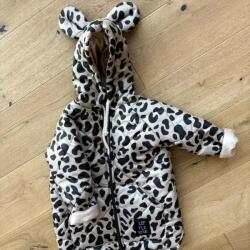 Little Star Bézs Párduc Mintás Téli Kabát, Size 116, steppelt, zsebes, 100% poliészter