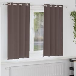 vidaXL Fekete Függöny Gyűrűkkel 2 pcs Sötét Barna 175 x 140 cm (4107334)