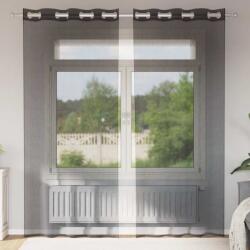 vidaXL 2 db fekete fátyolfüggönyök rojtokkal 140x245 cm (4102062)