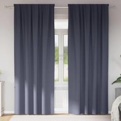 vidaXL Fekete Függöny Gyűrűkkel 2 pcs Antracit 260 x 140 cm Poliészter (4107452)