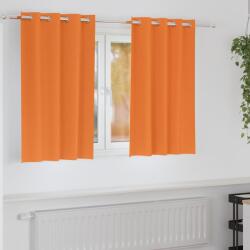 vidaXL Fekete Függöny Gyűrűkkel 2 pcs Élénk narancs 140 x 140 cm (4107398)