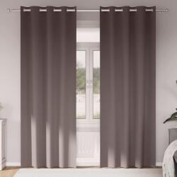 vidaXL Fekete Függöny Gyűrűkkel 2 pcs Sötét Barna 260 x 140 cm (4107337)