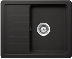 SCHOCK Pinedo D-100XS konyhai mosogatótálca Cristalite Nero 620 x 500 mm, gránit kompozit, fekete, beépíthető (PIND100XNERO)