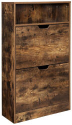 VASAGLE Rusztikus Cipősszekrény Nyitott Polccal Melamin Bevonattal Barna (EUZ-LBC040X01) - prodis