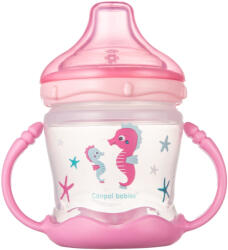 Canpol babies babies Csöpögésmentes itatópohár szilikon ivócsőrrel LOVE&SEA 180ml rózsaszín