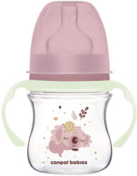 Canpol babies Anti-kólikás cumisüveg világító fogantyúval EasyStart SLEEPY KOALA 120ml pink