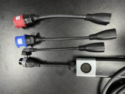  elektromos autó fali töltő hordozható töltő 22kW 5m Type2 több féle csatlakozóval (32A22Kw5mT2Portable_multiplug)