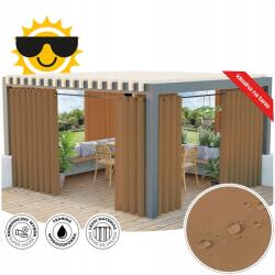 Markizeta Kész függöny karikákkal, Vízálló Gardenia 140x220 melegbarna (TD0025/ZGP/008/140220/1)