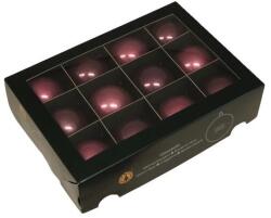  Üveg karácsonyfadísz gömb fényes lila 12 db-os (5, 7 cm)