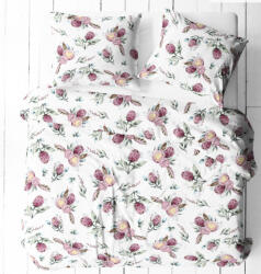  3 részes pamut ágynemű huzat szett - 140X200 cm / színes egzotikus virág mintás