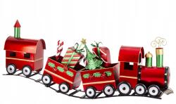Domdekoracji Karácsonyi Dísz Vonat, Mozdony, Vagonok, Piros, Fém (172214)