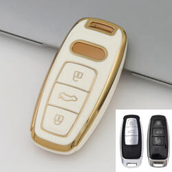  Audi 3 gombos smart TPU tok fehér arany (TAU015AFH)